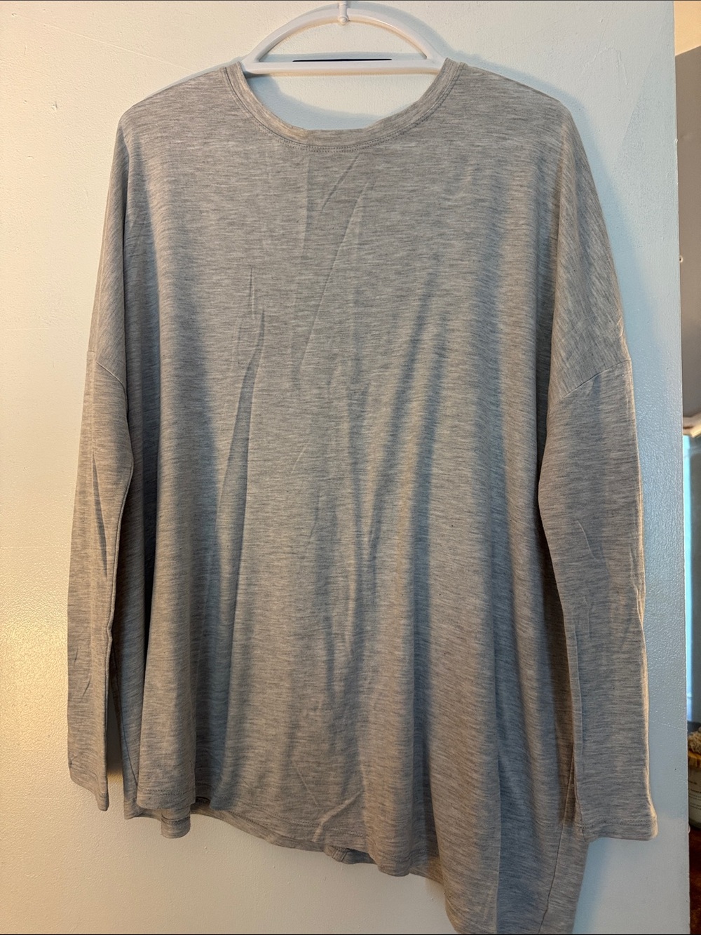 Athleta Light Gray Crewneck Long Sleeve Top
